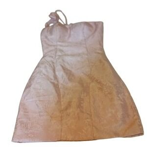 FH Wedding Dress Pink Jacquard Corset Mini Dress Sze 6 Lace-Up Back Built-In Bra